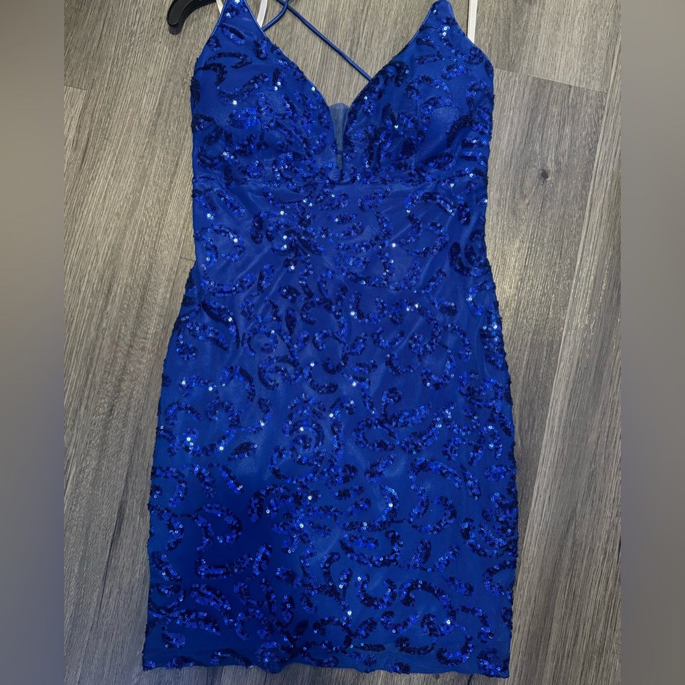 Brand new royal blue mini sequence dress!